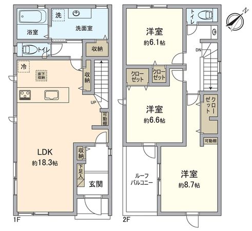 高浜市本郷町3丁目 新築戸建2号棟 間取図(平面図) 高浜市本郷町3丁目 新築戸建2号棟 間取図(平面図)