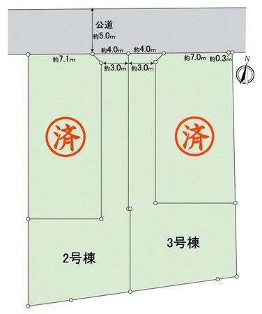 刈谷市小山町3丁目 2号棟 全体区画図