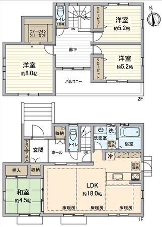 刈谷市熊野町6丁目 戸建 間取図(平面図)