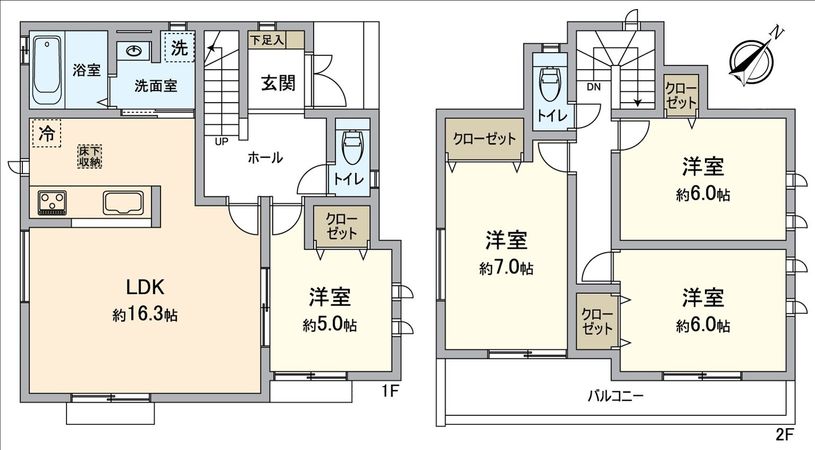 刈谷市東境町高山 1号棟 間取図(平面図) 刈谷市東境町高山 1号棟 間取図(平面図)