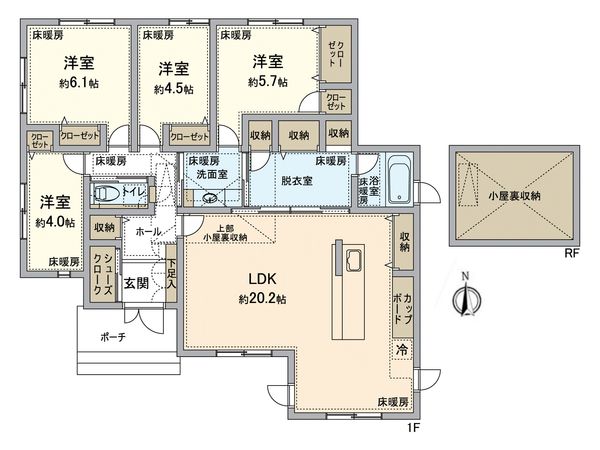 知立市新林町平草 戸建 間取図(平面図) 間取図(平面図)