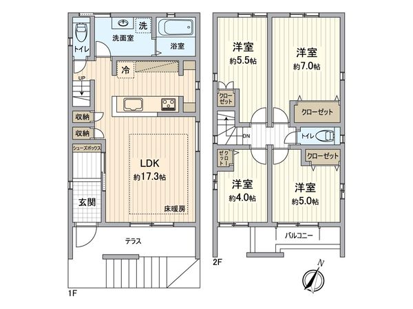刈谷市富士見町3丁目 2号棟 間取図(平面図) 刈谷市富士見町3丁目 2号棟 間取図(平面図)