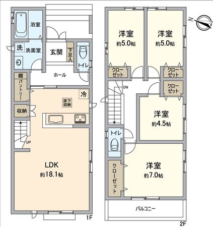 高浜市湯山町4丁目 3号棟 間取図(平面図) 高浜市湯山町4丁目 3号棟 間取図(平面図)