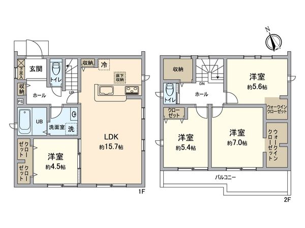 高浜市青木町9丁目 2号棟 間取図(平面図) 高浜市青木町9丁目 2号棟 間取図(平面図)