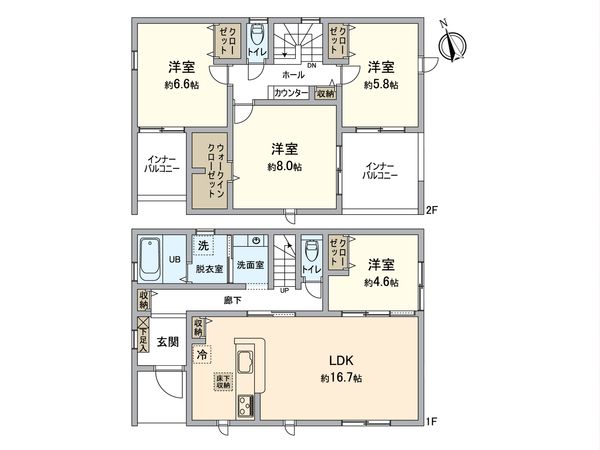 知立市弘法町弘法山 3号棟 間取図(平面図)