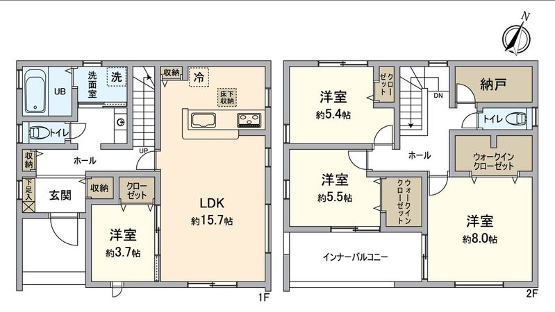知立市新林町平草 2号棟 間取図(平面図) 知立市新林町平草 2号棟 間取図(平面図)