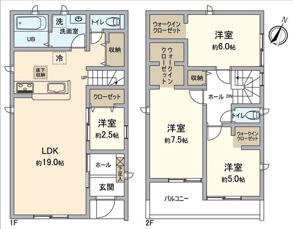 知立市新林町平草 3号棟 間取図(平面図) 知立市新林町平草 3号棟 間取図(平面図)
