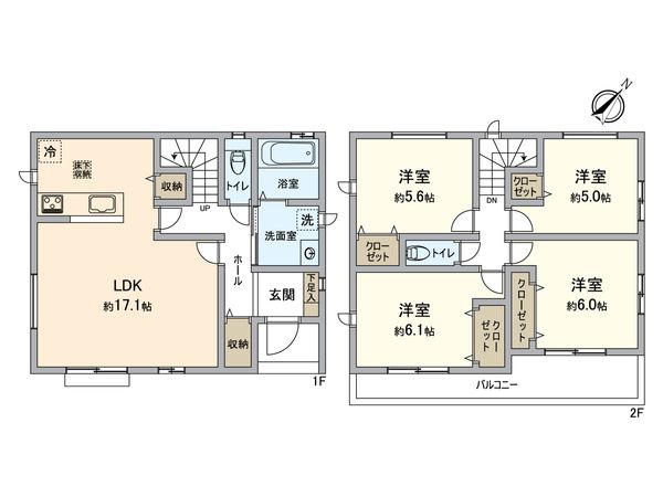 刈谷市荒井町2丁目 B号棟 間取図(平面図) 刈谷市荒井町2丁目 B号棟 間取図(平面図)