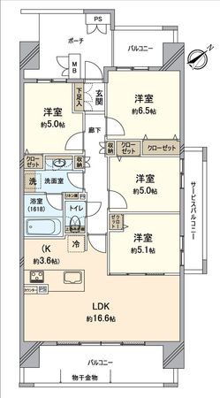 ミッドシティレジデンス知立 間取図(平面図)