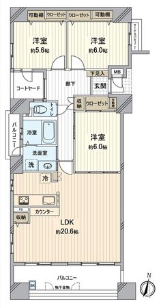ネオグランデ大林 間取図(平面図)