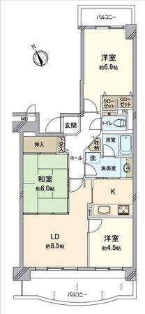 ロイヤルコート半田 壱番館 間取図(平面図) ロイヤルコート半田 壱番館 間取図(平面図)