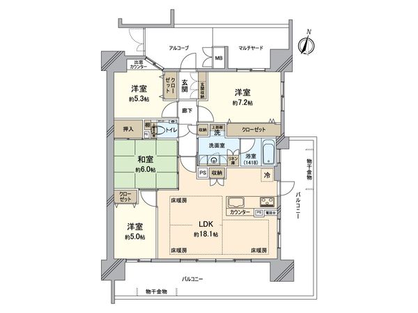 エルグランデ刈谷セントラルコート 間取図(平面図)