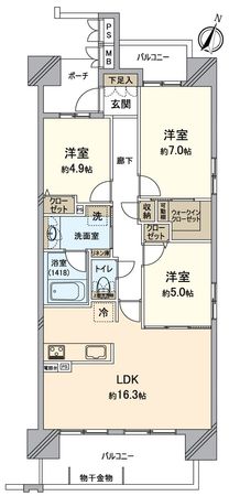 リコット刈谷南棟 間取図(平面図) 間取図(平面図)