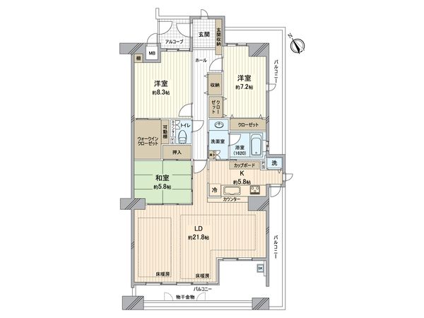 エルグランデ刈谷ウエストウイング 間取図(平面図)