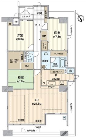 エルグランデ刈谷ウエストウイング 間取図(平面図)