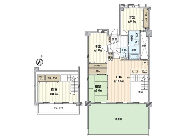 コンセール鳴丘 間取図(平面図)