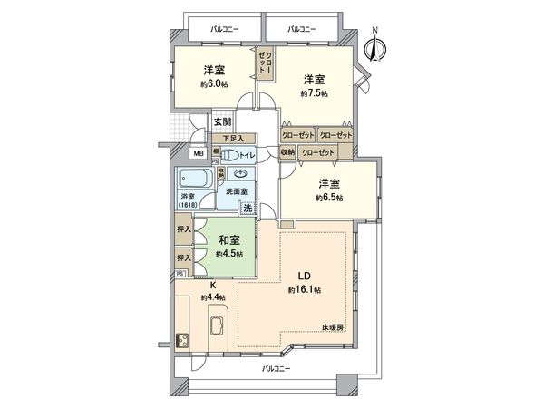 ノイエクラッセ刈谷日高公園 間取図(平面図) ノイエクラッセ刈谷日高公園 間取図(平面図)