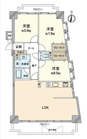 イトーピア刈谷マンション 間取図(平面図) イトーピア刈谷マンション 間取図(平面図)