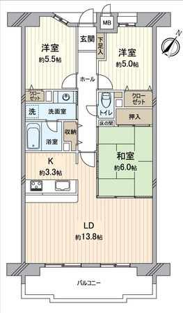 レインボー刈谷 間取図(平面図)