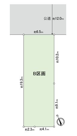 安城市美園町1丁目 B区画 区画図
