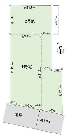 安城市古井町本神 土地 2区画 区画図