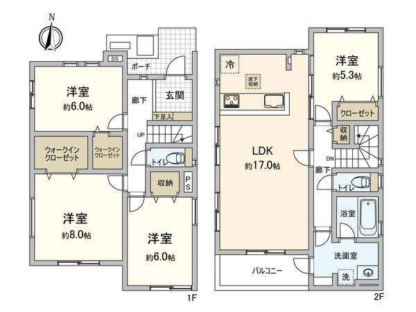 安城市今池町一丁目 新築戸建 1号棟 間取図(平面図) 安城市今池町一丁目 新築戸建 1号棟 間取図(平面図)