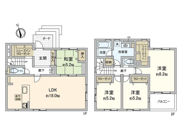 安城市桜井町城阿原 新築戸建 1号棟 間取図(平面図) 安城市桜井町城阿原 新築戸建 1号棟 間取図(平面図)