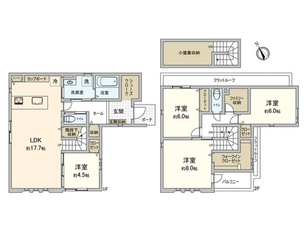 西尾市一色町一色東荒子 3号棟 間取図(平面図) 間取図(平面図)