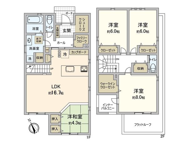 岡崎市東大友町字稲葉 1号棟 間取図(平面図) 岡崎市東大友町字稲葉 1号棟 間取図(平面図)