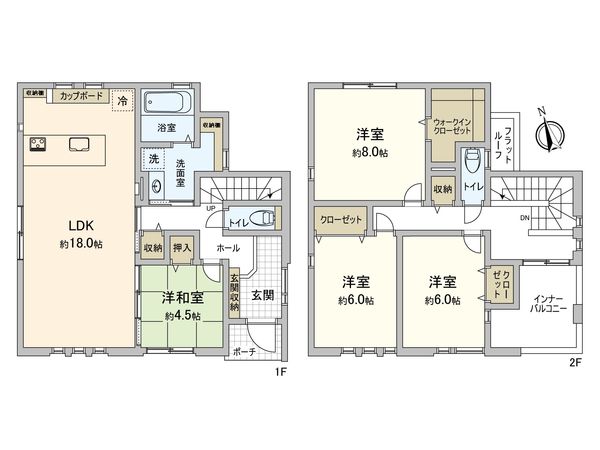 西尾市米津町里 2号棟 間取図(平面図) 西尾市米津町里 2号棟 間取図(平面図)