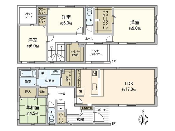西尾市田貫1丁目 3号棟 間取図(平面図) 西尾市田貫1丁目 3号棟 間取図(平面図)