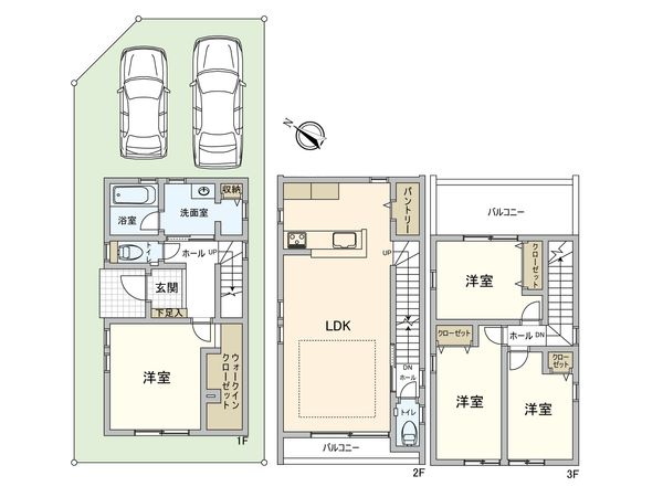 安城市小川町的場丘 1号棟 間取図(平面図) 安城市小川町的場丘 1号棟 間取図(平面図)