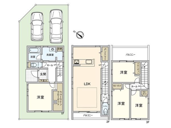 安城市小川町的場丘 1号棟 間取図(平面図) 安城市小川町的場丘 1号棟 間取図(平面図)