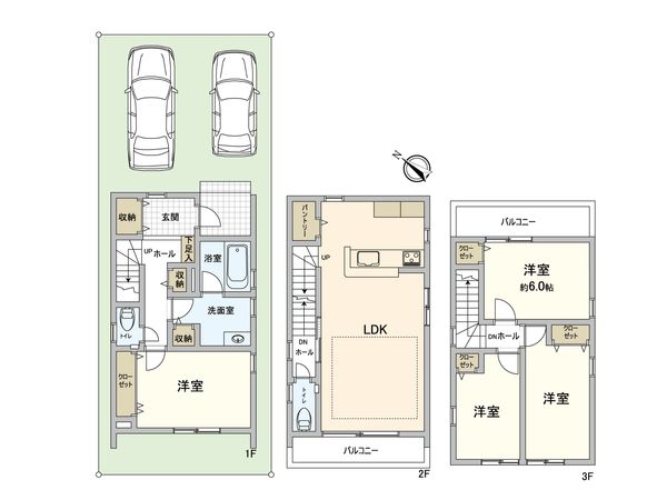 安城市小川町的場丘 2号棟 間取図(平面図) 安城市小川町的場丘 2号棟 間取図(平面図)