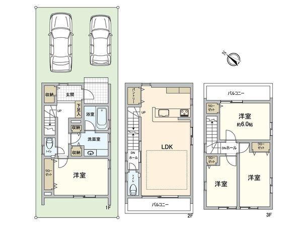 安城市小川町的場丘 3号棟 間取図(平面図) 安城市小川町的場丘 3号棟 間取図(平面図)