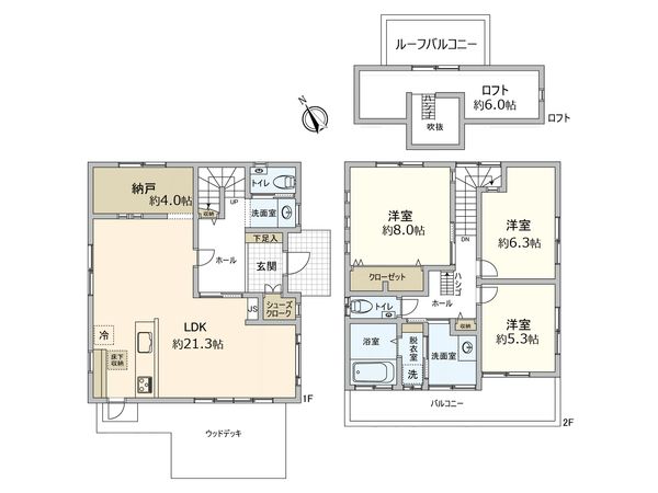 西尾市小焼野町北川 戸建 間取図(平面図) 西尾市小焼野町北川 戸建 間取図(平面図)