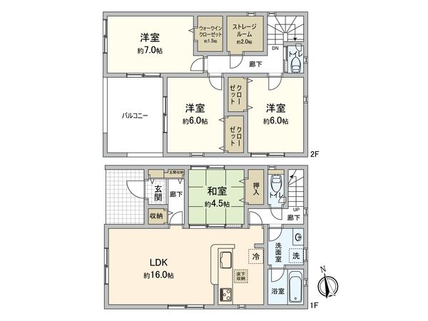 豊田市堤町御茶屋 3号棟 間取図(平面図) 間取図(平面図)