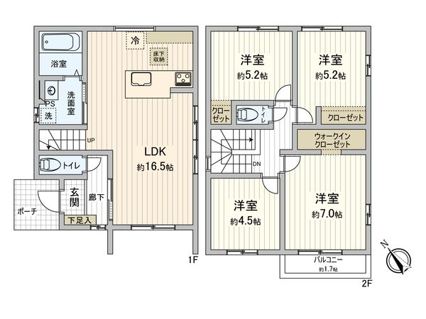 安城市里町三丁目 新築戸建 間取図(平面図) 安城市里町三丁目 新築戸建 間取図(平面図)