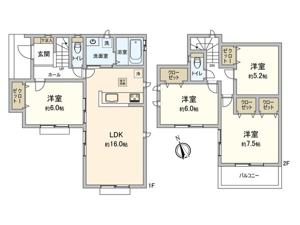 安城市美園町2丁目 I棟 間取図(平面図) 安城市美園町2丁目 I棟 間取図(平面図)