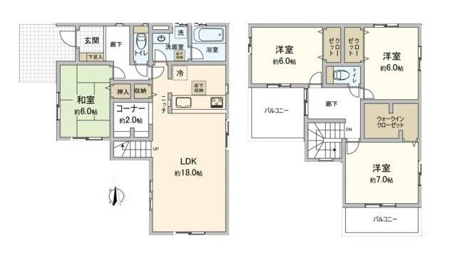 安城市小川町福地 戸建 1号棟 間取図(平面図) 安城市小川町福地 戸建 1号棟 間取図(平面図)