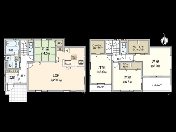 安城市小川町福地 戸建 5号棟 間取図(平面図) 安城市小川町福地 戸建 5号棟 間取図(平面図)