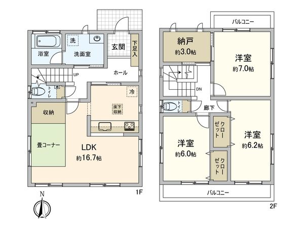 安城市里町三丁目 戸建 間取図(平面図)