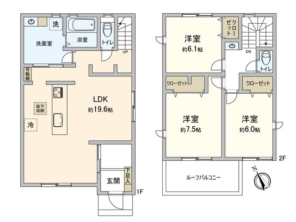 西尾市今川町東大城 新築戸建 3号棟 間取図(平面図)