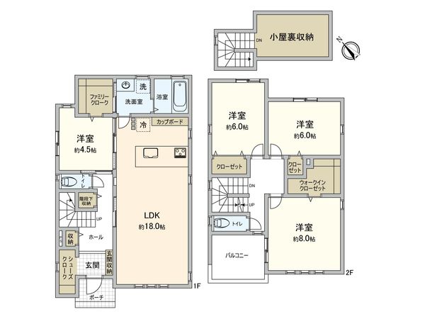 安城市福釜町宮添 1号棟 間取図(平面図)