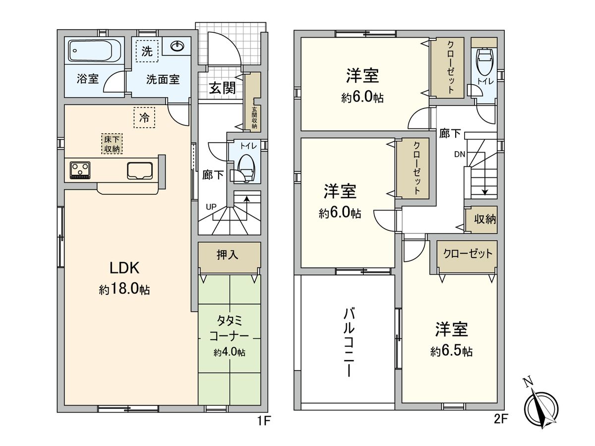 安城市高棚町郷 3号棟 間取図(平面図) 間取図(平面図)