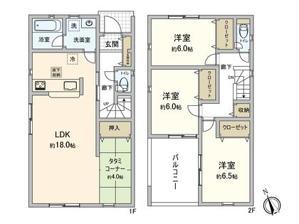 安城市高棚町郷 3号棟 間取図(平面図) 間取図(平面図)