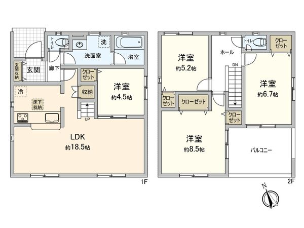 安城市高棚町郷 4号棟 間取図(平面図) 安城市高棚町郷 4号棟 間取図(平面図)