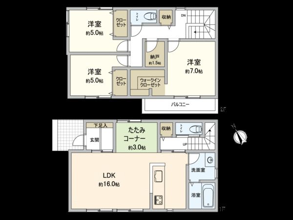 安城市和泉町南本郷 戸建 E号棟 間取図(平面図)