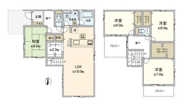 安城市小川町福地 戸建 1号棟 間取図(平面図)