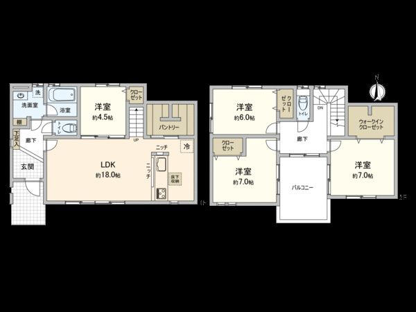 安城市小川町福地 戸建 6号棟 間取図(平面図) 安城市小川町福地 戸建 6号棟 間取図(平面図)